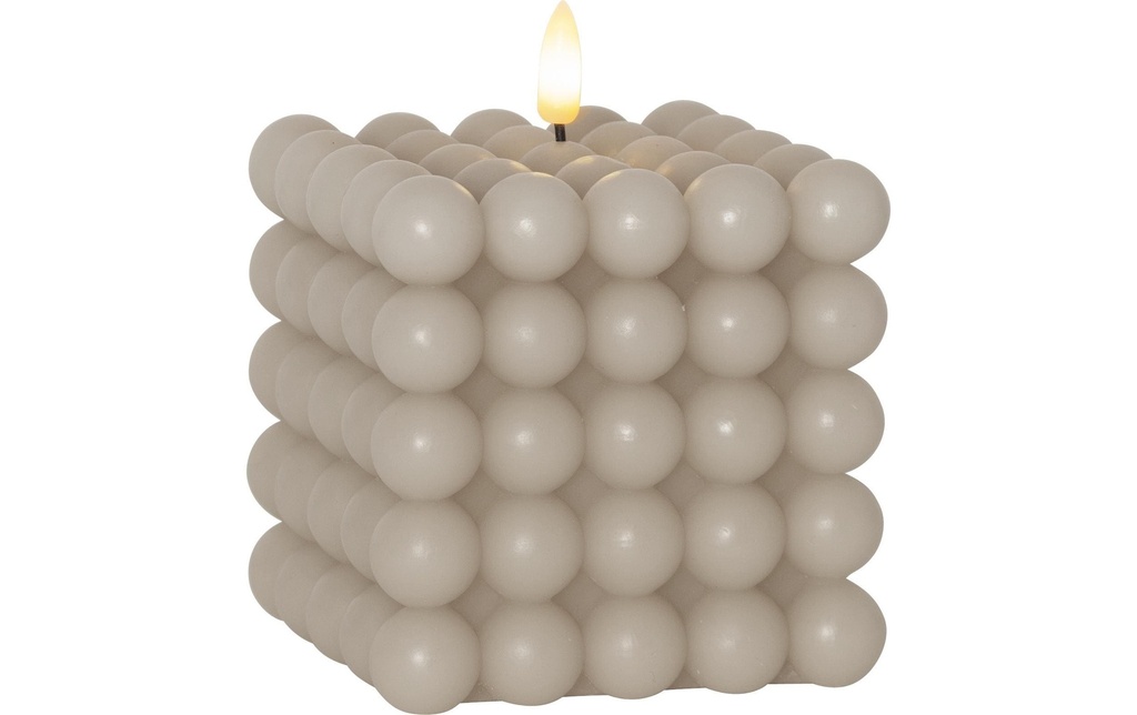 Star Trading Bougie LED Pillar Flamme Dot, 10 x 12.5 cm, beige