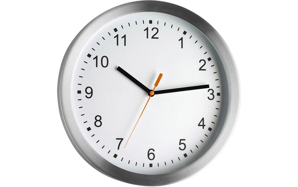TFA Dostmann Horloge murale avec cadre en aluminium Argent