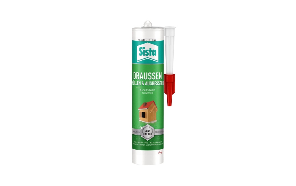 Sista Mastic Extérieur Remplissage et retouches 280 ml, blanc