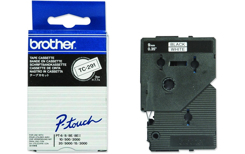P-TOUCH P-touch ruban 9mm blanc-noir