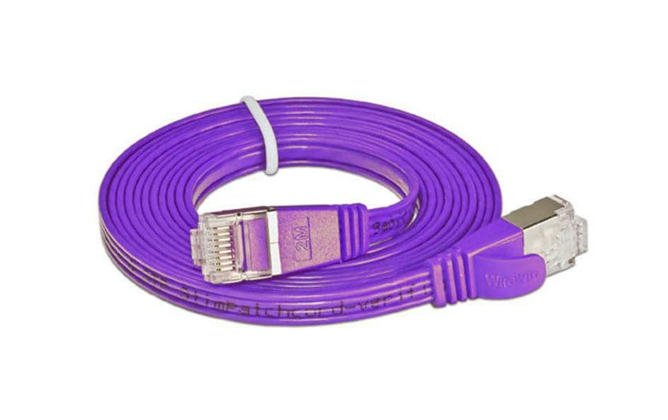SLIM Câble patch slim RJ-45 - RJ-45, Cat 6, STP, 15 m, Violet