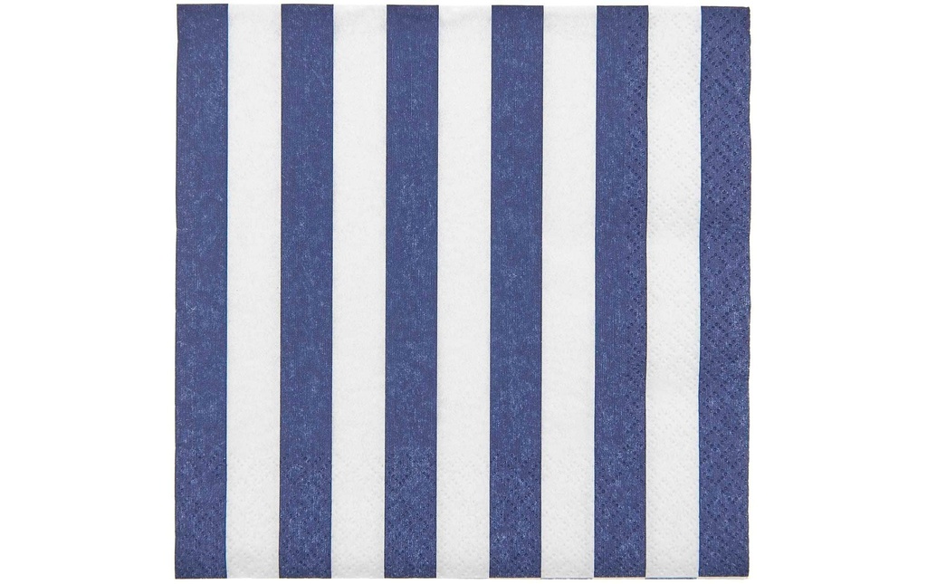 Rico Design Serviettes en papier Rayé 33 x 33 cm, 20 Pièce/s, Bleu/Blanc