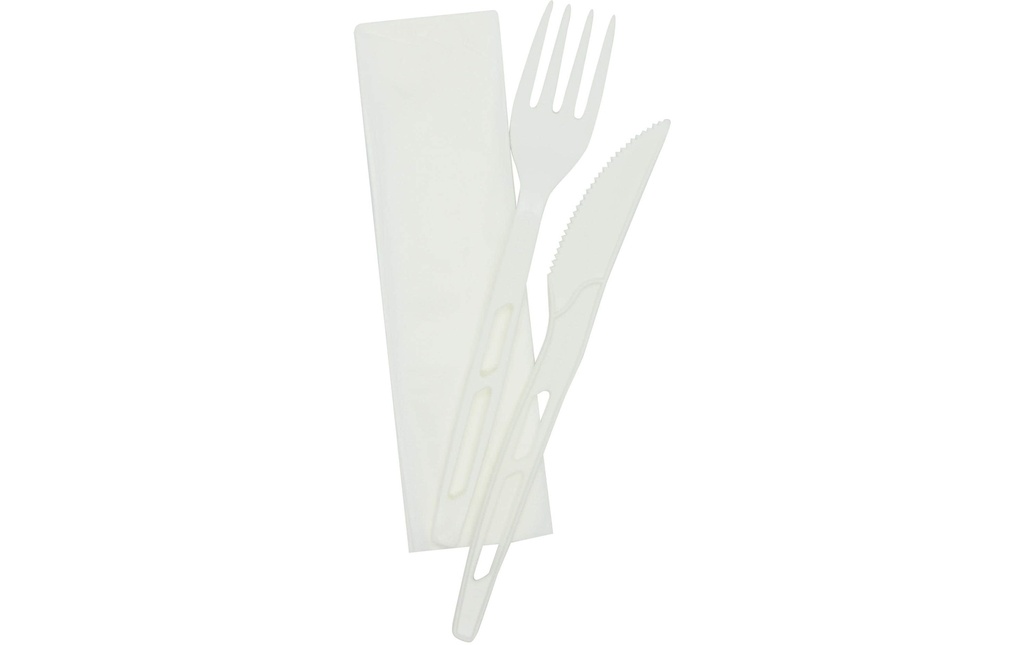 Weita Sets de couverts jetables 100 Pièce/s, Blanc