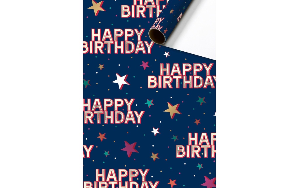 Stewo Papier cadeau Starlett 70 cm × 1.5 m, 1 Pièce/s, Bleu foncé