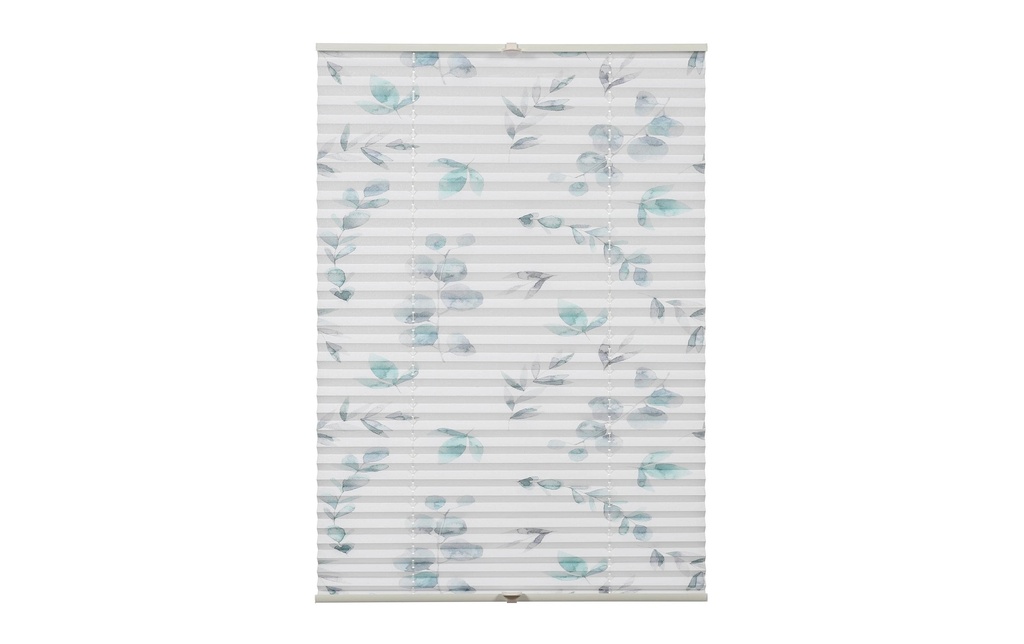 Gardinia Plissée Flowers & Plants Zweig 60 x 130 cm, Blanc