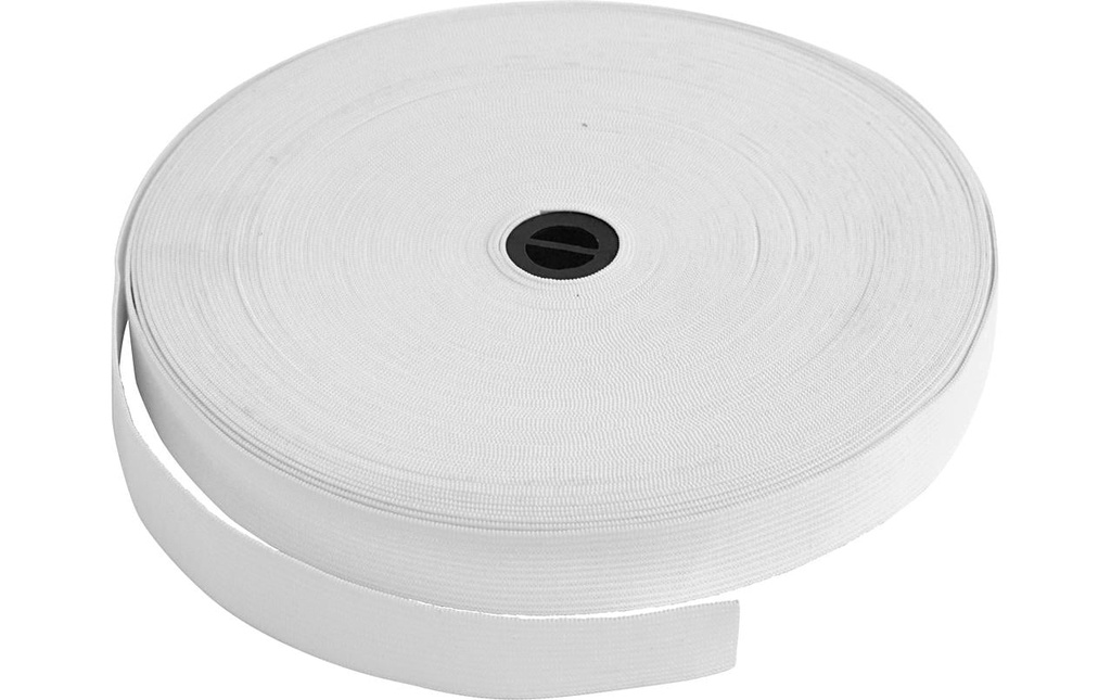 Creativ Company Bande élastique 20 mm x 25 m, blanc