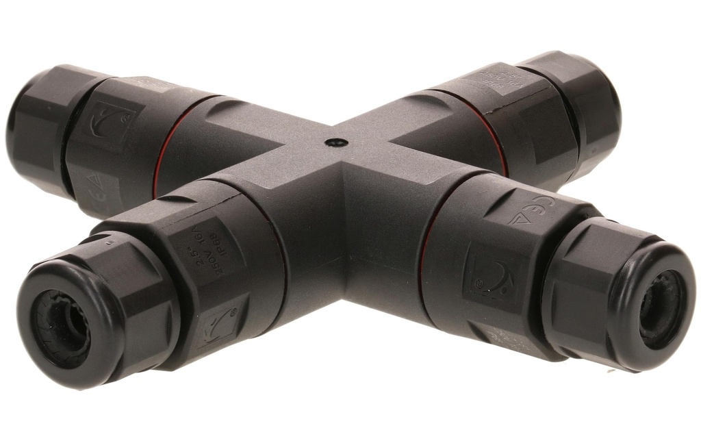 Max Hauri Manchon de raccordement Pièce en X IP68, 6.5 - 11 mm, noir