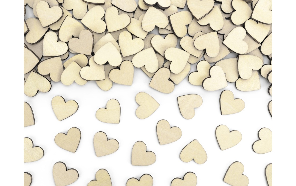 Partydeco Décoration à éparpiller Cœur 2 x 2 cm, 50 pièces, brun