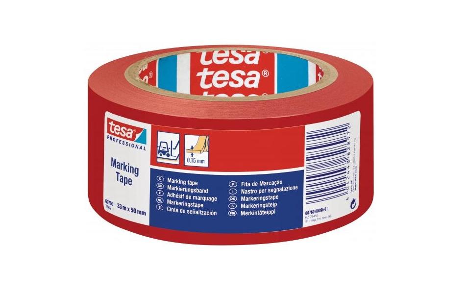 tesa Ruban de marquage Professional 60760, 50 mm x 33 m, Rouge