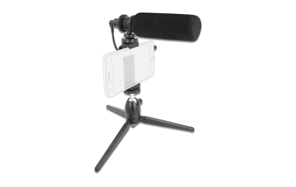 Delock Microphone Vlog Shotgun Set pour les smartphones et caméras DSLR