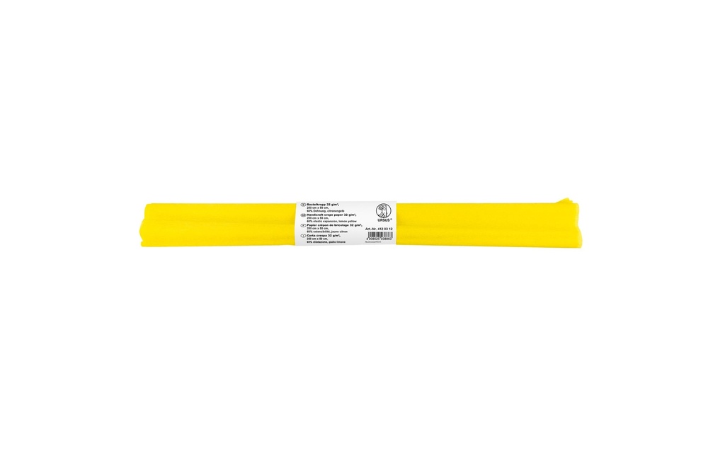 URSUS Papier crêpe 50 cm x 2,5 m, 32 g/m², jaune citron