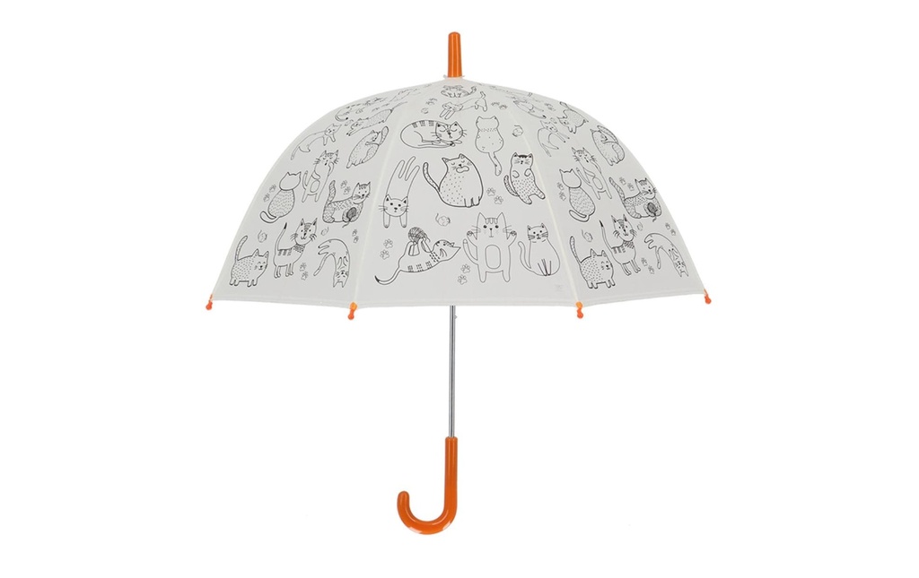 Esschert Design Kits de bricolage Parapluie Chats à peindre Orange/Blanc