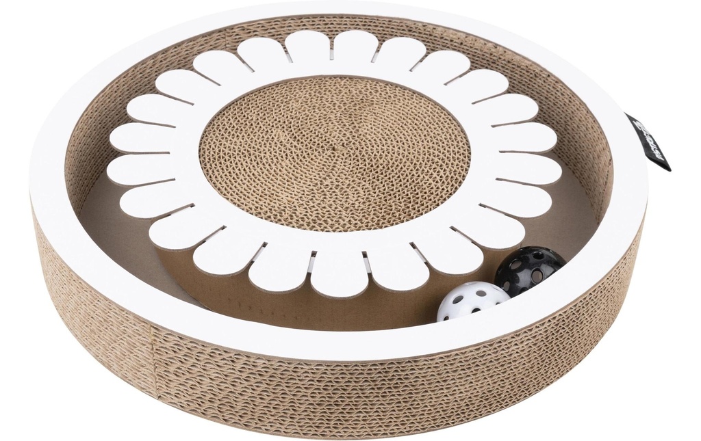 District 70 Jouet pour chat Planche de jeu Bloom White, 32 x 32 x 6 cm