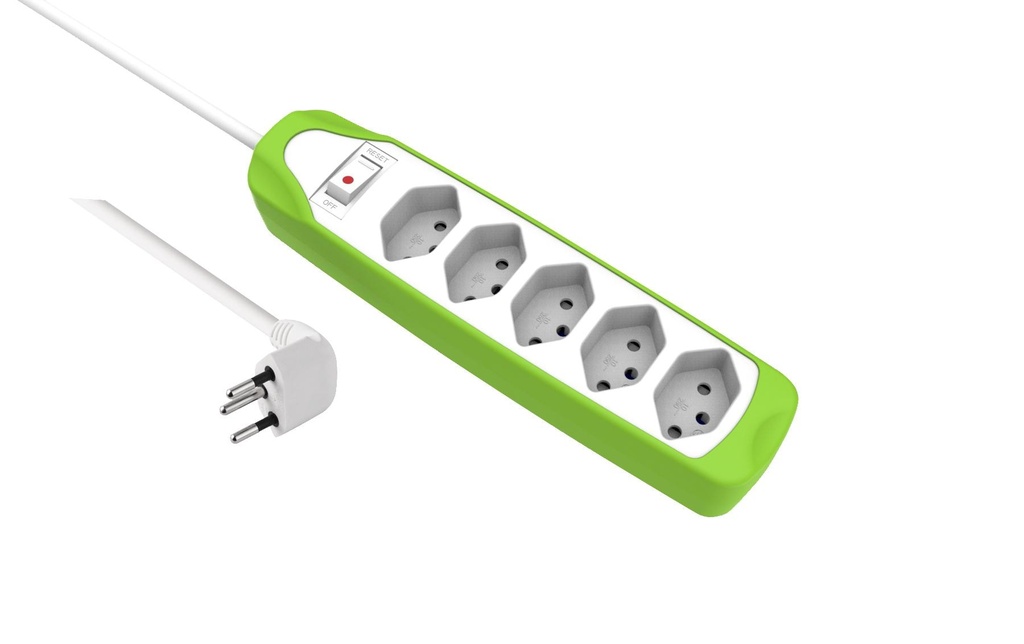 Schönenberger Bloc multiprises 5x T13 Blanc / Vert