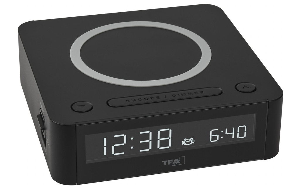 TFA Dostmann Réveil numérique Easy Charge Noir