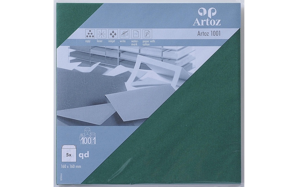 Artoz Enveloppe 1001, 16 x 16 cm, 5 Pièce/s, Racinggreen