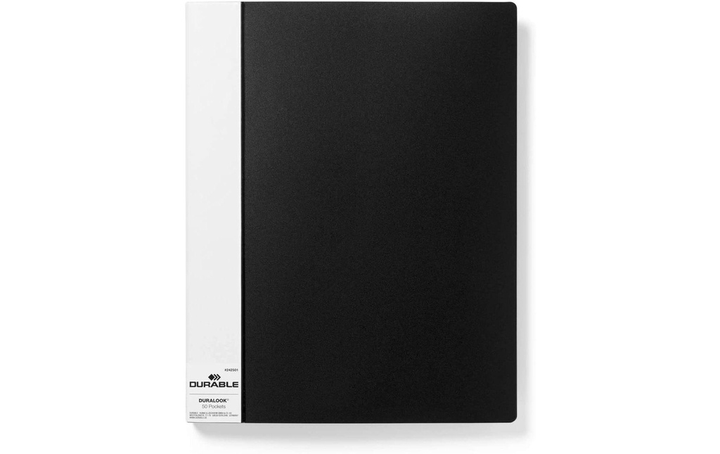 DURABLE Chemises de présentation Duralook A4 Noir, 50 enveloppes