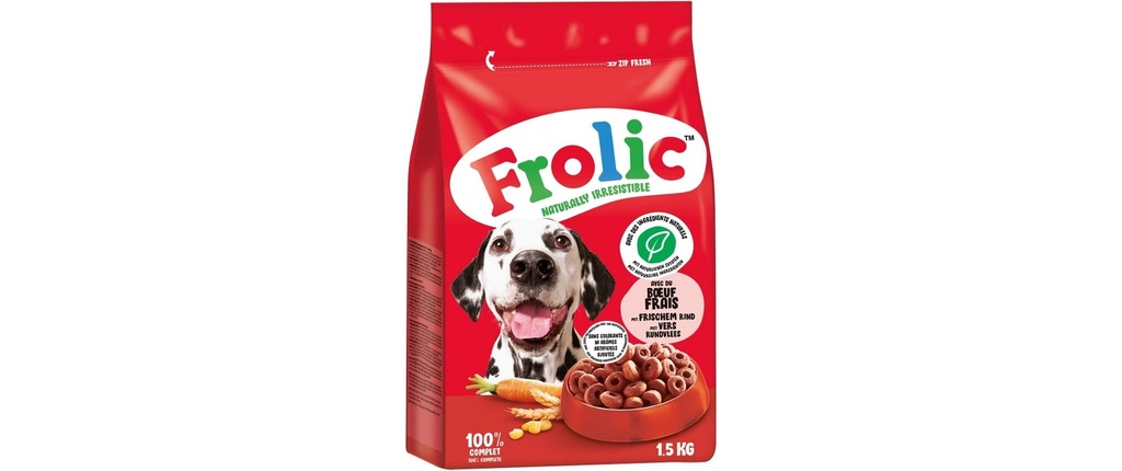 Frolic Alimentation sèche avec du bœuf frais 1.5 kg