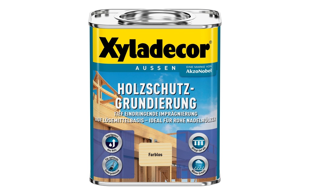 Xyladecor Couche de fond de protection du bois, à base de solvants, 750 ml