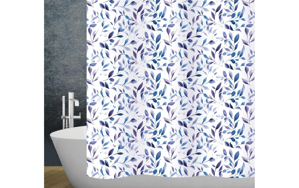 diaqua® Rideau de douche Lea 180 x 200 cm, Bleu/Blanc