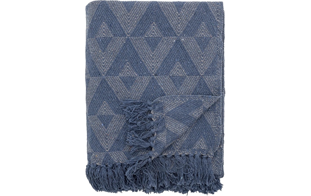 Bloomingville Couverture Udine 130 x 160 cm, Bleu