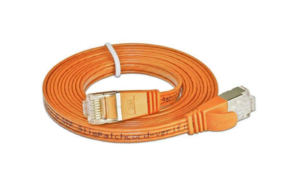 SLIM Câble patch slim RJ-45 - RJ-45, Cat 6, STP, 7.5 m, Orange