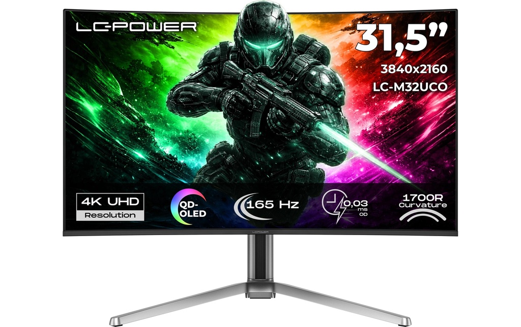 LC-Power Moniteur LC-M32UCO 31.5 , 3840 x 2160 (Ultra HD 4K)