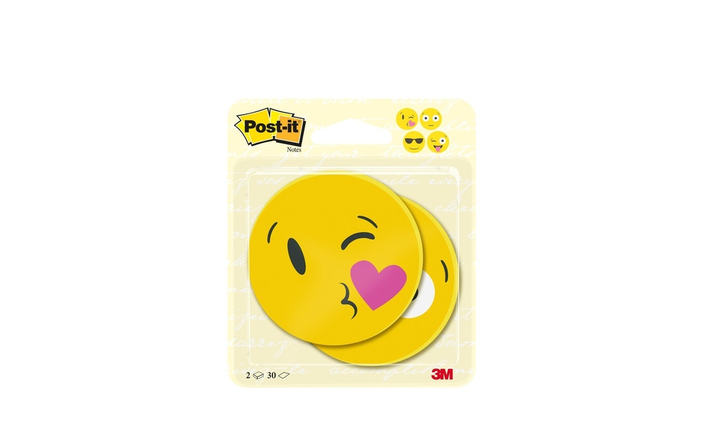 Post-it Fiche de bloc-notes Post-it Face Designs,  2 blocs de 30 feuilles chacun