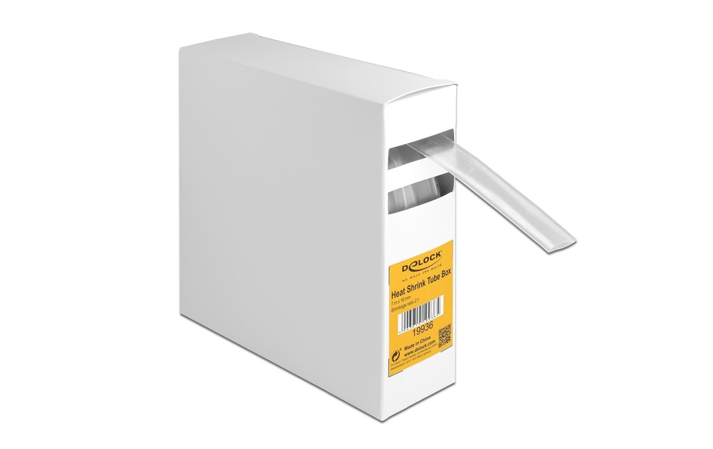 Delock Gaine thermorétractable 7 m x 16 mm Transparent