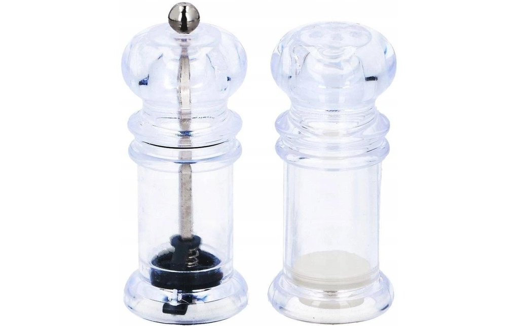 alpina Moulin à poivre et salière 2 pièces, 10 cm, Transparent