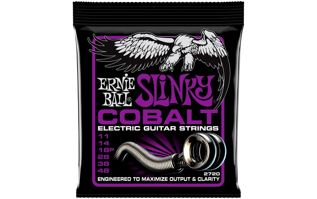 Ernie Ball Cordes de guitare 2720 Slinky Cobalt – Power 11-48