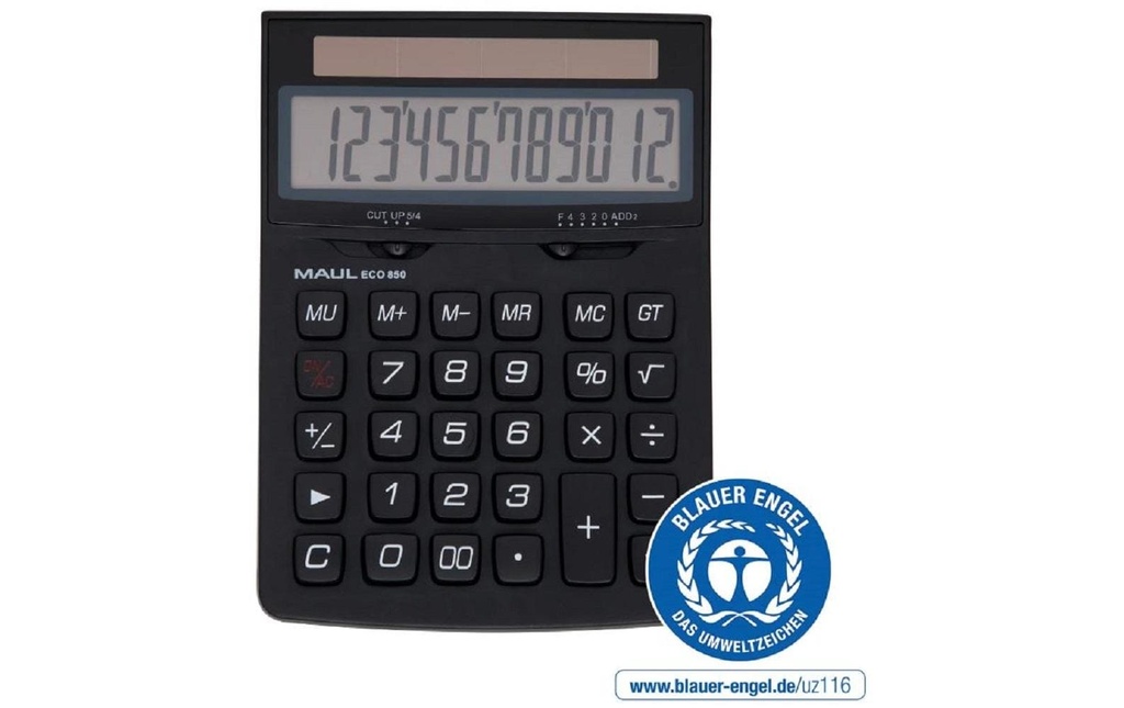 Maul Calculatrice ECO 850, 12 chiffres, noir
