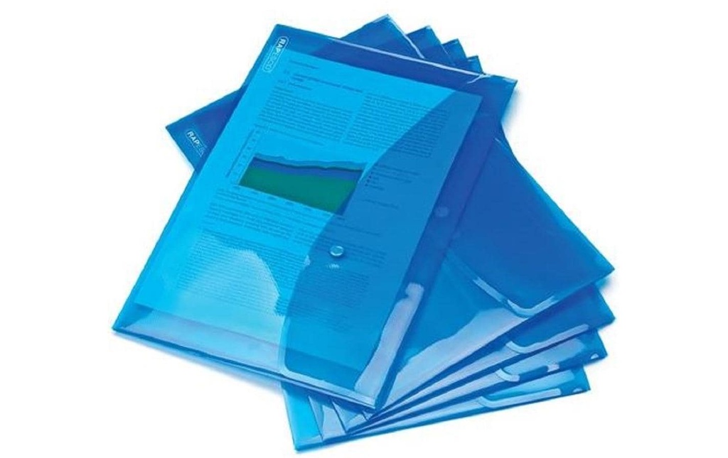 Rapesco Dossier de documents A4+, Bleu transparent, 5 pièces