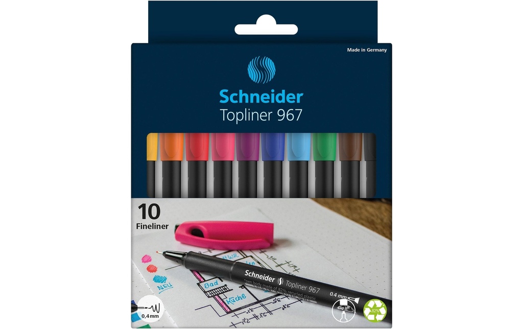 Schneider Fineliner 967  10 pièces assorties