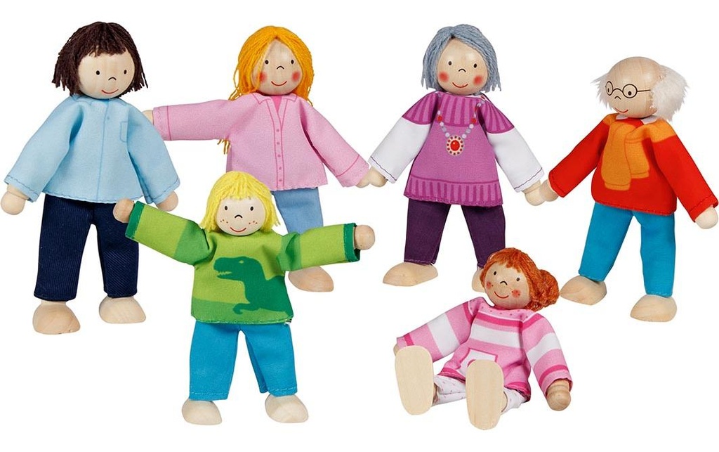 Goki Poupée articulée Famille moderne 6 pièces