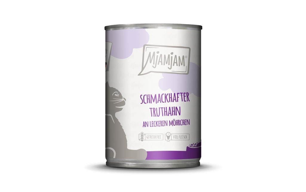 Mjamjam Alimentation humide Boîte Dinde & Carottes, 400 g