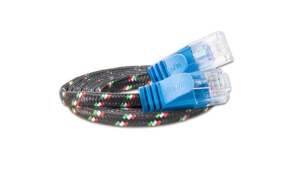 SLIM Câble patch slim RJ-45 - RJ-45, Cat 6, UTP, 2 m, Bleu