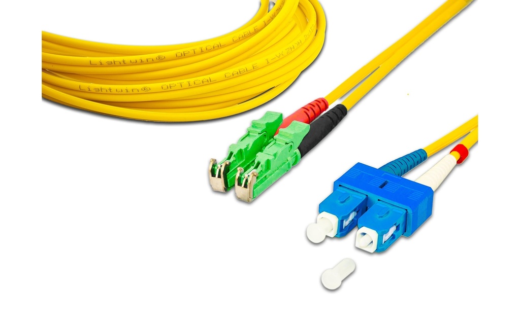 Lightwin Câble patch à fibre optique Singlemode, LSH/APC-SC, OS2, Duplex, 1 m