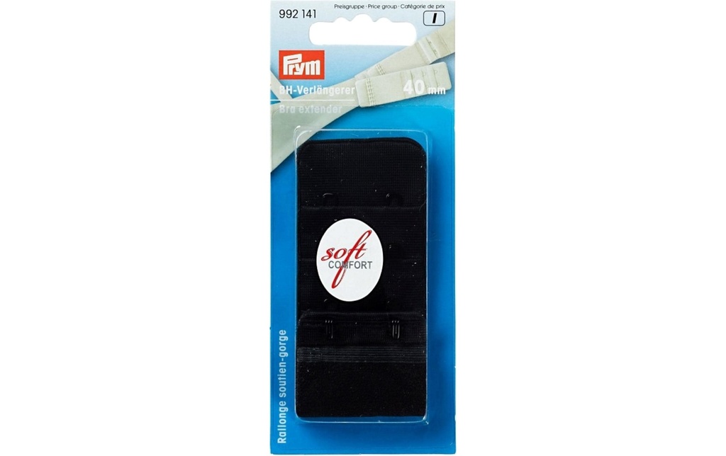 Prym Extension du soutien-gorge 40 mm, pour l'accrochage, noir