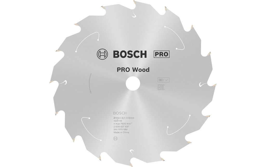 Bosch Professional Lame de scie 184 x 1,6 x 16 mm, T16, 1 pièce