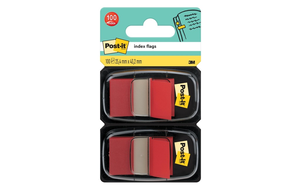 Post-it Marque-page Post-it Index 680-B2 Rouge, 2 pièces