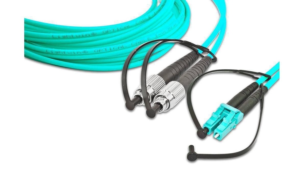 Lightwin Câble patch à fibre optique Multimode FC – LC, OM3, Duplex, 15 m