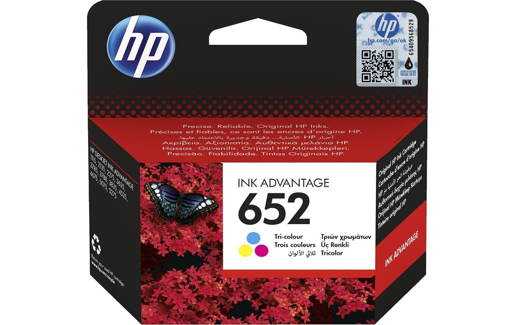 HP Encre N° 652 (F6V24AE) Cyan/Magenta/Yellow