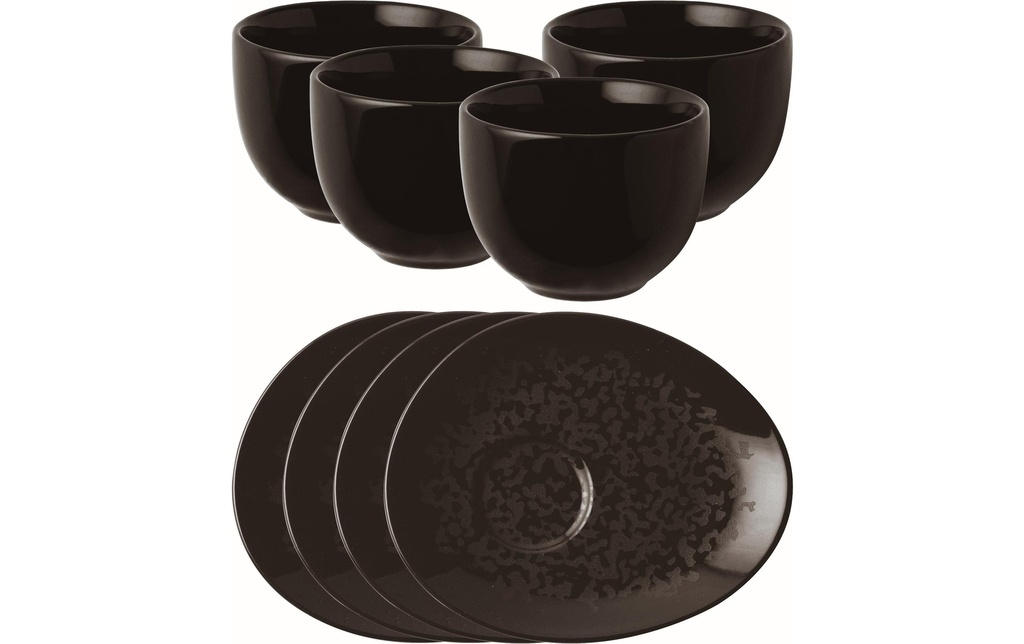 Arthur Krupp Verre à espresso Eclipse Night 100 ml, 4 Pièce/s, Noir