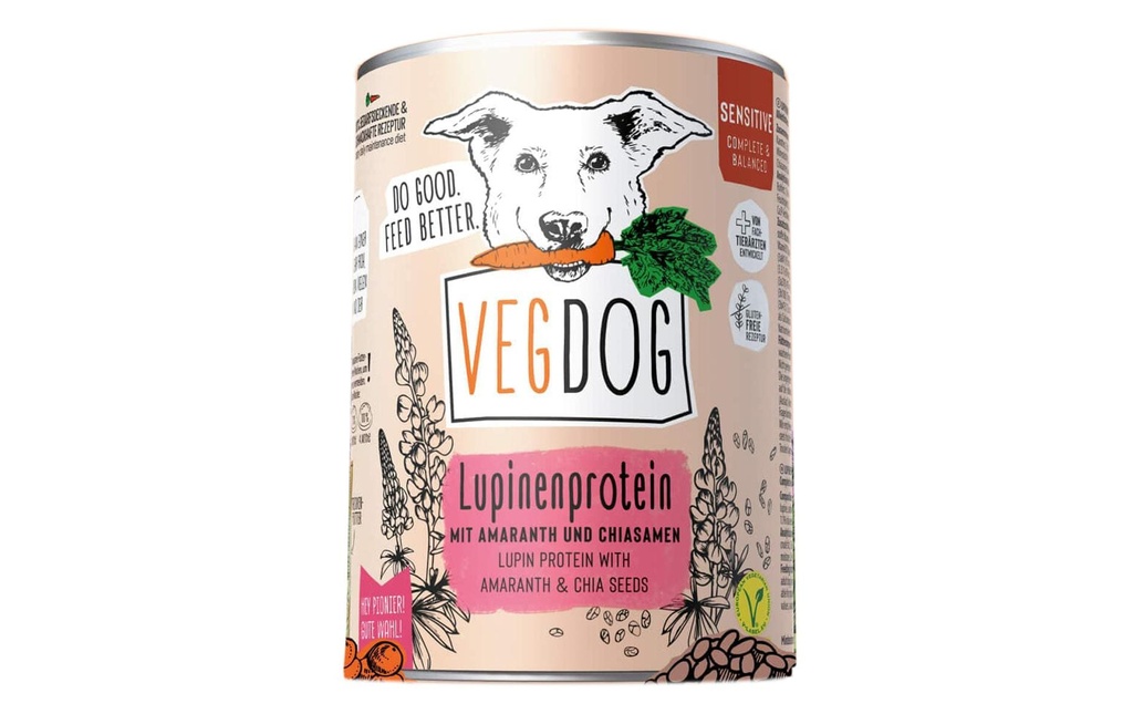 Vegdog Alimentation humide Protéine de lupin sensible 400 g