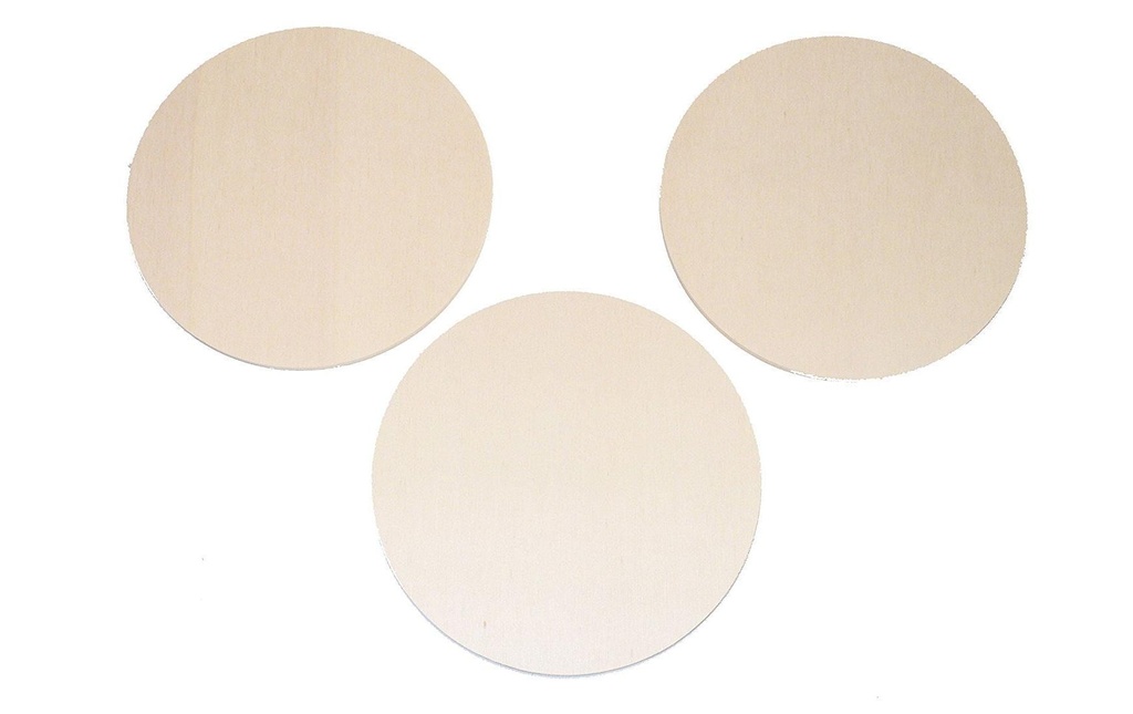 Glorex Petites pièces en bois Ø 12 cm Rondelle de bois, 3 pièces