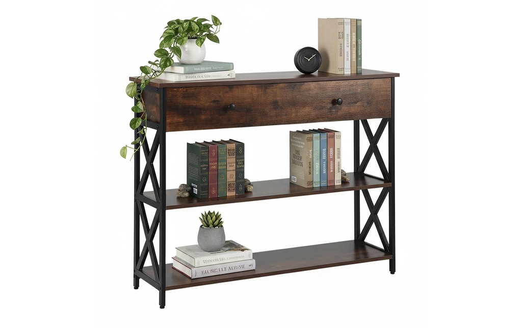 relaxdays Table console 80 x 100 x 30 cm Noir