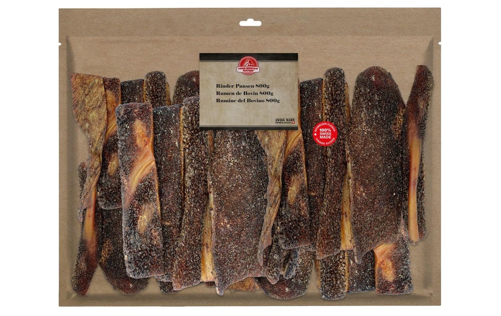 Swiss Mountain Petfood Articles à mâcher la panse de boeuf, 800 g