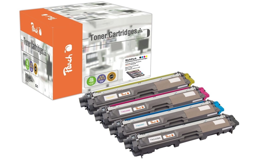 Peach Toner Brother TN-242 Magenta/Yellow/noir/Cyan