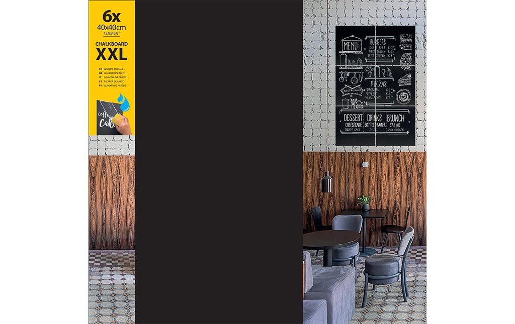 Securit Tableau à craie Set XXL 6 pièces